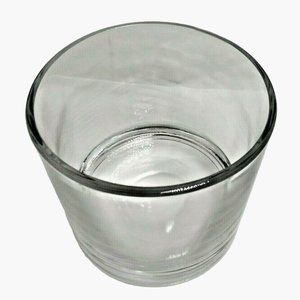 Round Glass Vase Clear Large Heavy Bowl Candle Holder Pillar 4x5 Modern Wedding